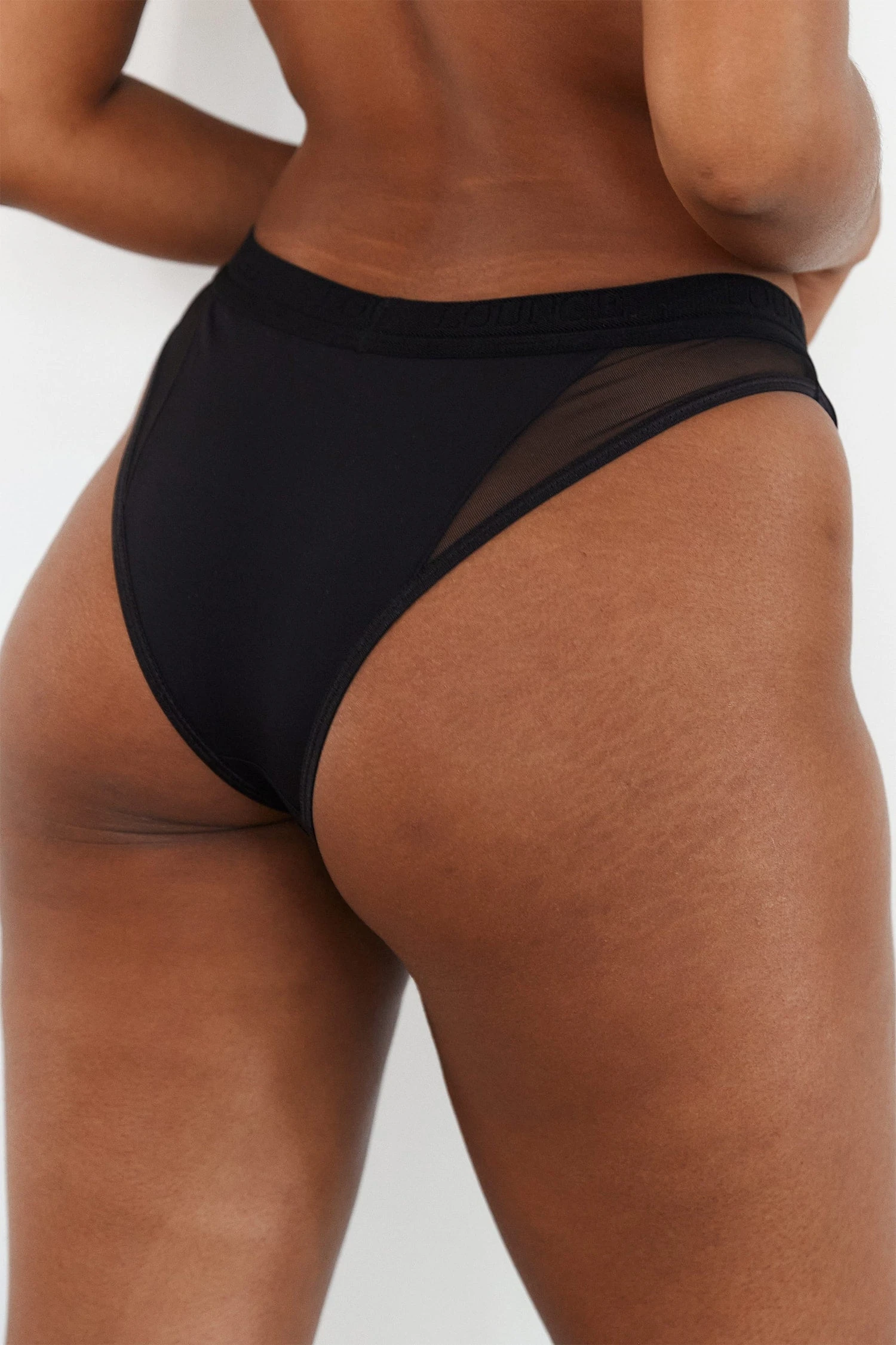 0004_2BlackContourMeshBriefs-Nayeli..jpg Lounge Underwear String Und Slip Contour Mesh Briefs - Black