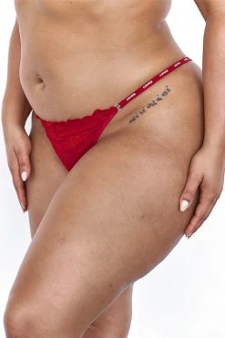 Lounge Underwear Illustration Balcony Thong - Maroon String Und Slip