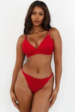 Lounge Underwear Sustainable Lace Magic Bra (Set) - Maroon BH Ohne Bügel Sets