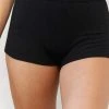 Lounge Underwear Ribbed High Waisted Shorts - Black 2 Lounge Underwear Ribbed High Waisted Shorts - Black