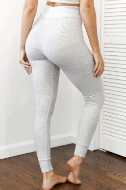 Lounge Underwear Ribbed High Waisted Leggings - Frost Leggings Sets