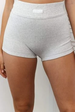 Lounge Underwear Ribbed High Waisted Shorts - Frost