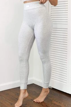 Lounge Underwear Ribbed High Waisted Leggings - Frost Leggings Sets