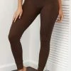 Lounge Underwear Ribbed High Waisted Leggings - Chocolate Leggings Sets