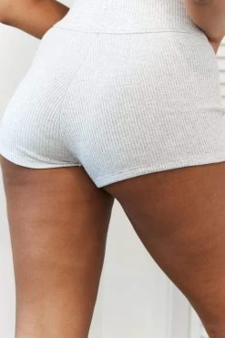 Lounge Underwear Ribbed High Waisted Shorts - Frost