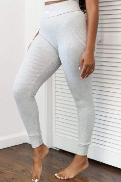 Lounge Underwear Ribbed High Waisted Leggings - Frost Leggings Sets