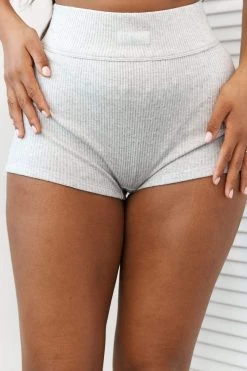 Lounge Underwear Ribbed High Waisted Shorts - Frost