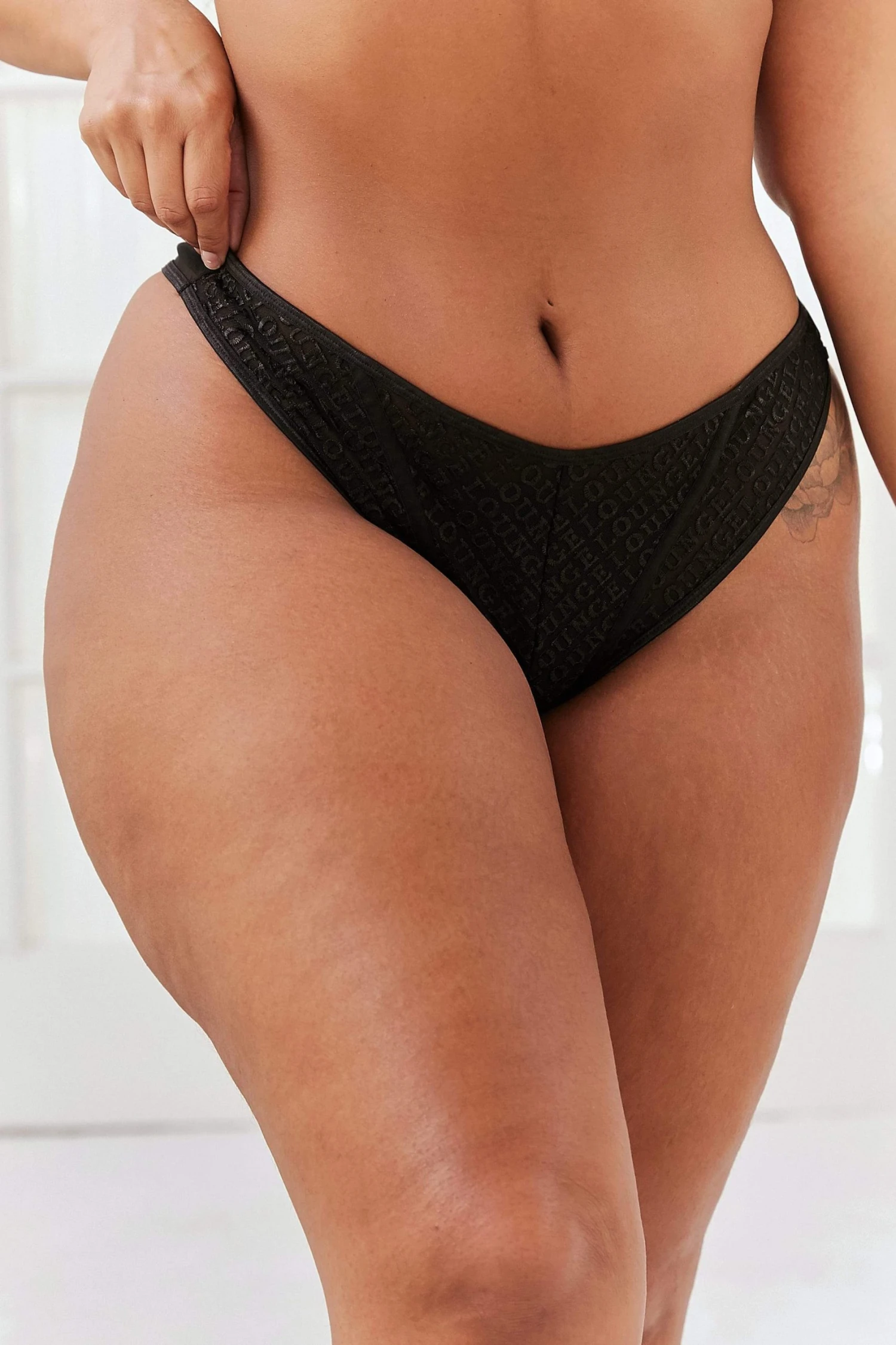 1-BlackIconBalconyThong-Leslie_065c8767-4b7f-4d03-aed2-60a689ba2456.jpg Lounge Underwear Outlet Outlet Icon Balcony Thong (Set) - Black