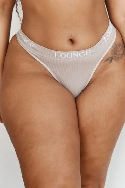 Lounge Underwear String Und Slip Seamless Thong - Mink