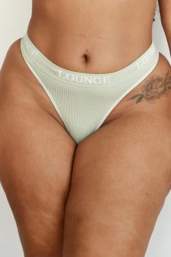 Lounge Underwear String Und Slip Seamless Thong - Olive