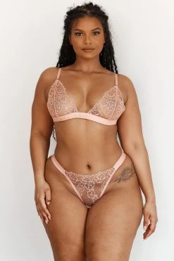 Lounge Underwear Embroidered Triangle Bra (Set) - Pink Bestsellers