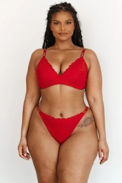 Lounge Underwear Sustainable Lace Magic Bra (Set) - Maroon BH Ohne Bügel Sets 6 Lounge Underwear Sustainable Lace Magic Bra (Set) - Maroon BH Ohne Bügel Sets