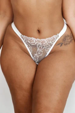 Lounge Underwear Embroidered Triangle Thong - White String Und Slip 5 Lounge Underwear Embroidered Triangle Thong - White String Und Slip