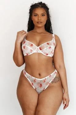 Lounge Underwear Floral Mesh Balcony Bra (Set) - White Bügel-BH Sets 6 Lounge Underwear Floral Mesh Balcony Bra (Set) - White Bügel-BH Sets