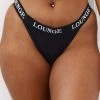 Lounge Underwear String Und Slip Bamboo Triangle Thong - All Black
