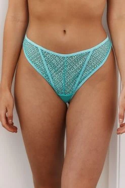 Lounge Underwear Outlet Icon Balcony Thong - Aqua Blue Outlet