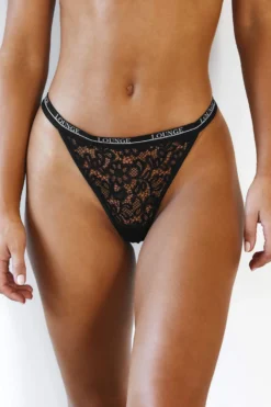 Lounge Underwear Balcony Thong (Set) - Black