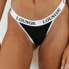Lounge Underwear Bamboo Triangle Thong - Black