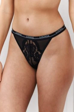 Lounge Underwear Blossom Balcony Thong (Set) - Black