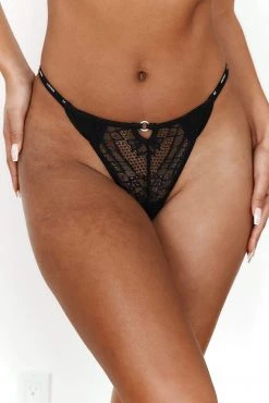 Lounge Underwear Bestsellers Sustainable Charmed Balcony Thong (Set) - Black