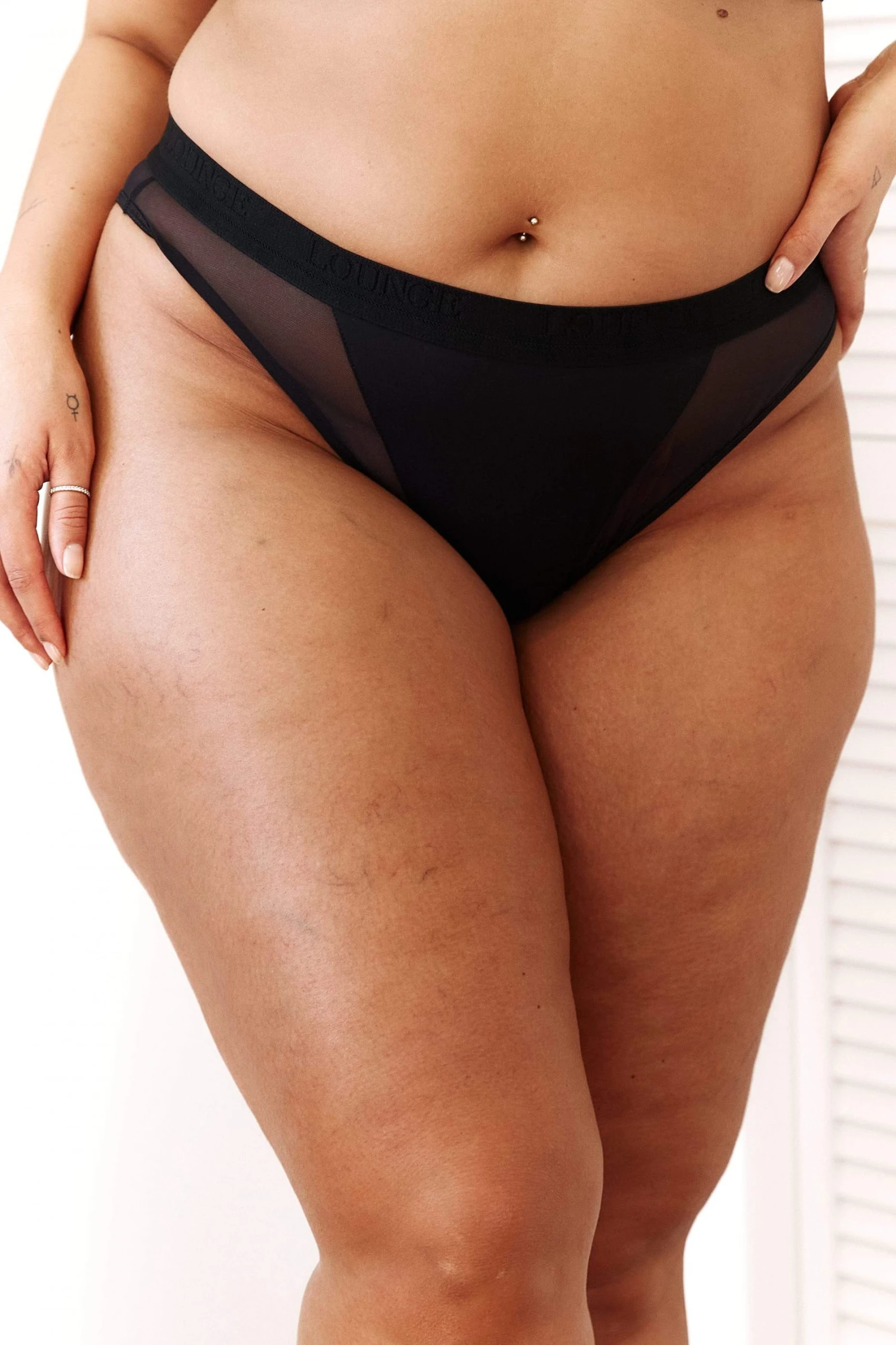 1BlackContourMeshBriefs-Latecia.jpg Lounge Underwear String Und Slip Contour Mesh Briefs - Black