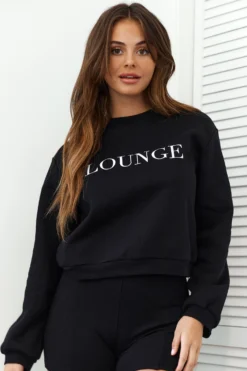 LOUNGE UNDERWEAR Sales 43 Lounge Underwear Essential Jumper - Black Tops Und Hoodys