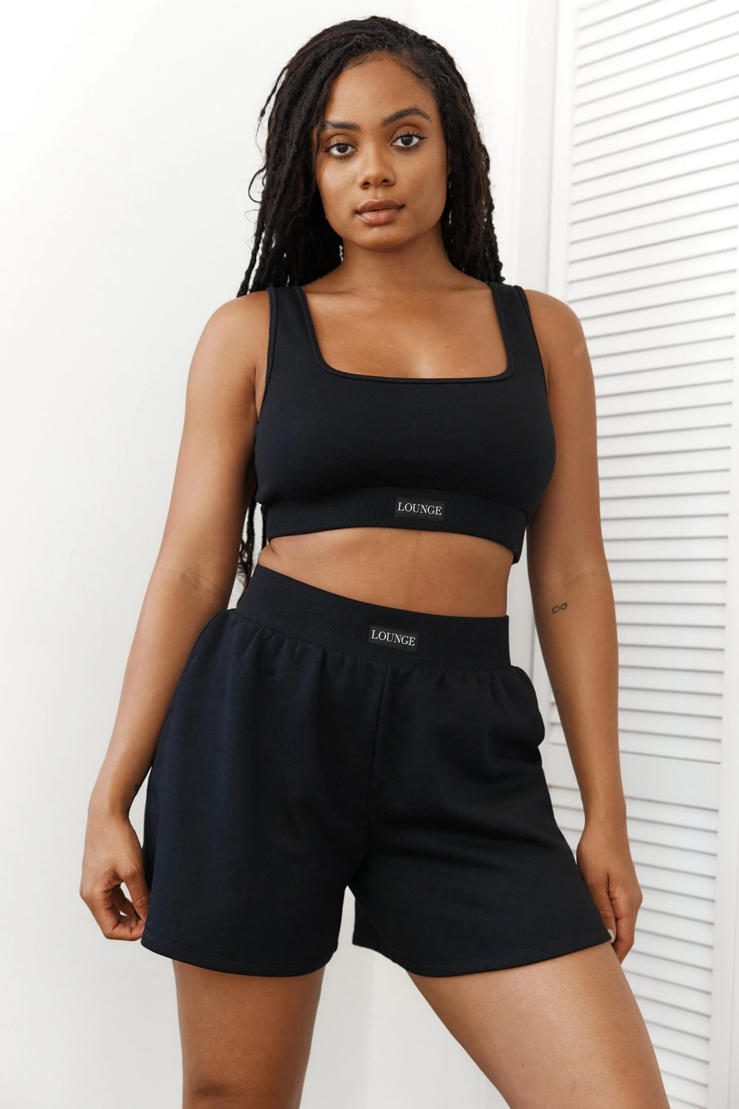 1BlackEssentialTopandShorts-Essence.jpg Lounge Underwear Essential Crop Top (Set) - Black
