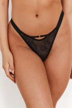 Lounge Underwear Grace Balcony Thong - Black String Und Slip