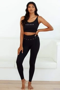 Lounge Underwear Minimal Crop Top (Set) - Black Bestsellers