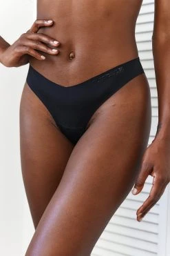 Lounge Underwear String Und Slip Seamless Lace Cheeky Briefs - Black