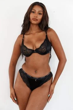 Lounge Underwear Bügel-BH Sets Sustainable Silk Balcony Bra (Set) - Black