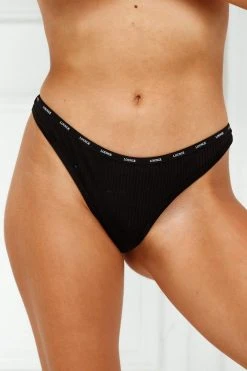 Lounge Underwear So Soft Ribbed Thong (Set) - Black Bestsellers