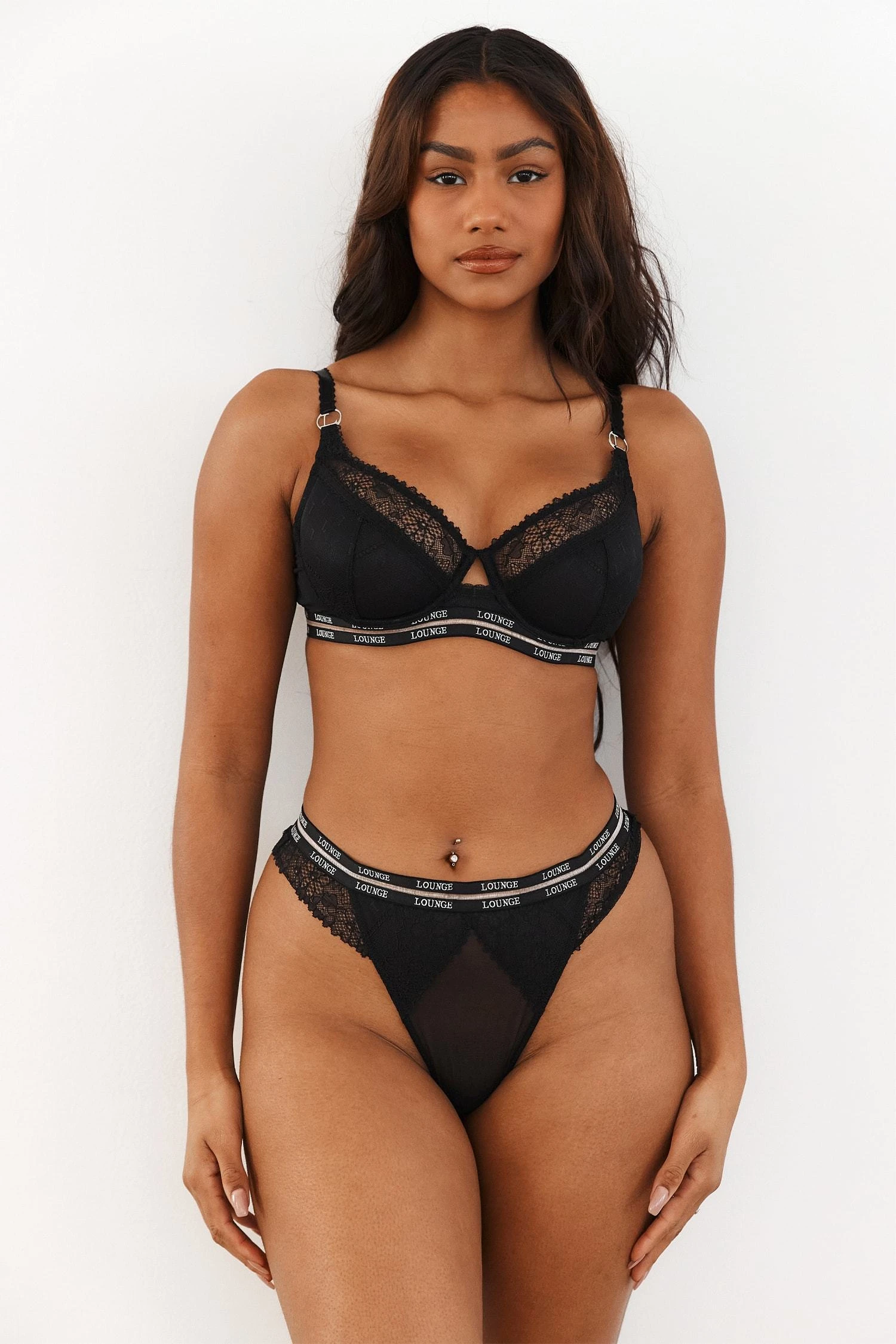 1BlackVogueBalconyBra_ThongSet-Nayeli-2.jpg Lounge Underwear Vogue Balcony Bra (Set) - Black