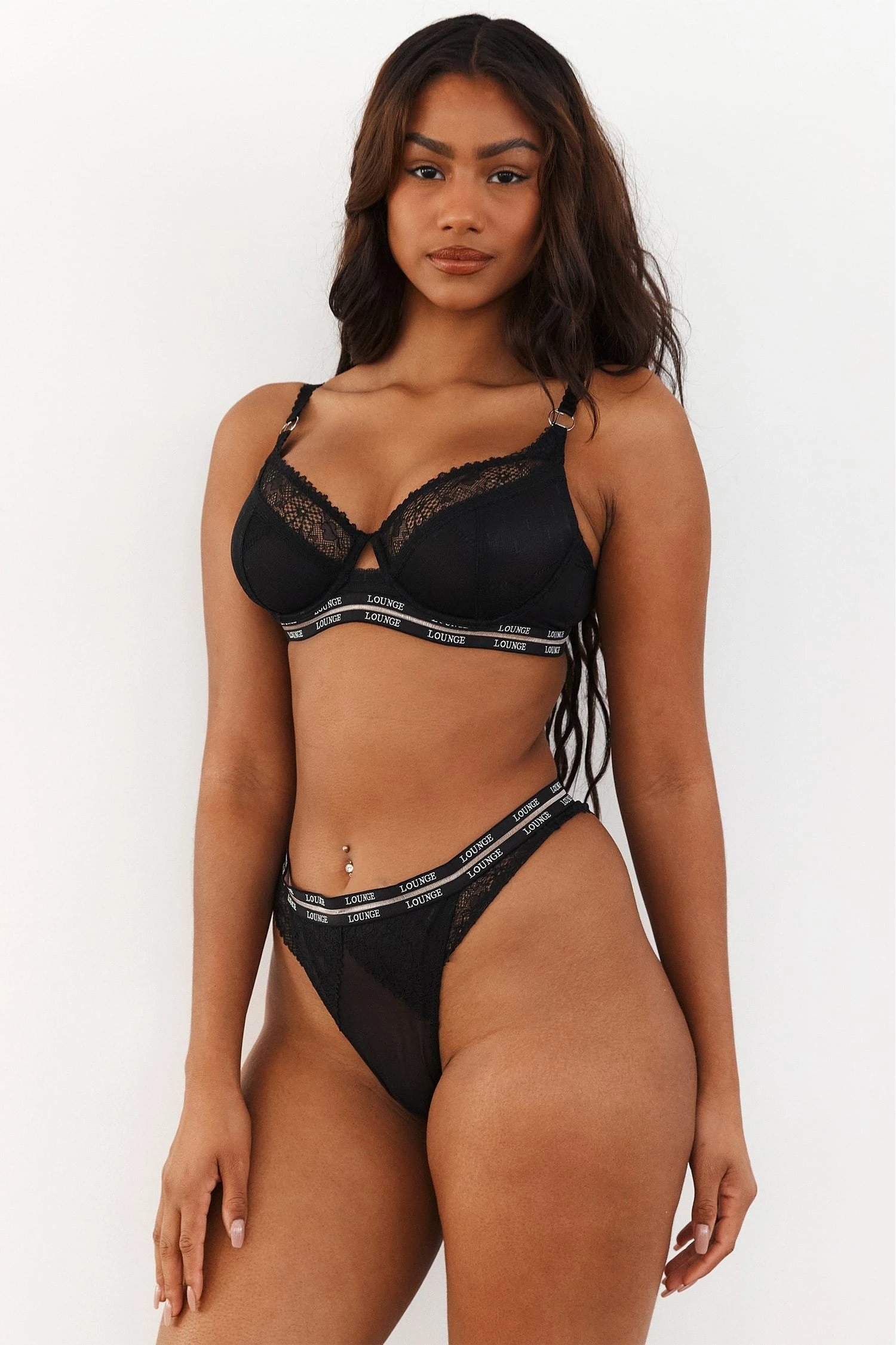 1BlackVogueBalconyBra_ThongSet-Nayeli-4.jpg Lounge Underwear Vogue Balcony Bra (Set) - Black