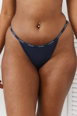 Lounge Underwear Essential Thong (Set) - Blue Charcoal