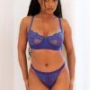 Lounge Underwear Neuheiten Two-tone Blossom Balcony Bra (Set) - Blue