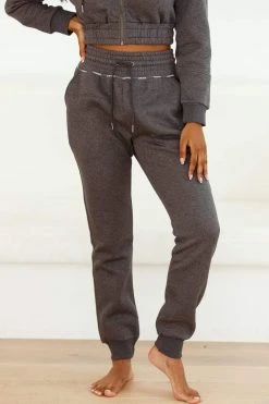 Lounge Underwear Outlet Outlet High Waisted Scrunchie Joggers - Charcoal