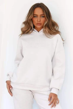 Lounge Underwear Basic Oversized Hoodie - Cream Tops Und Hoodys