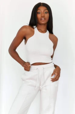 Lounge Underwear Comfy Cosy Racerback Top - Cream