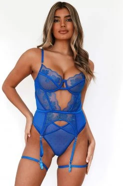 Lounge Underwear Dianna Bodysuit - Cobalt Blue