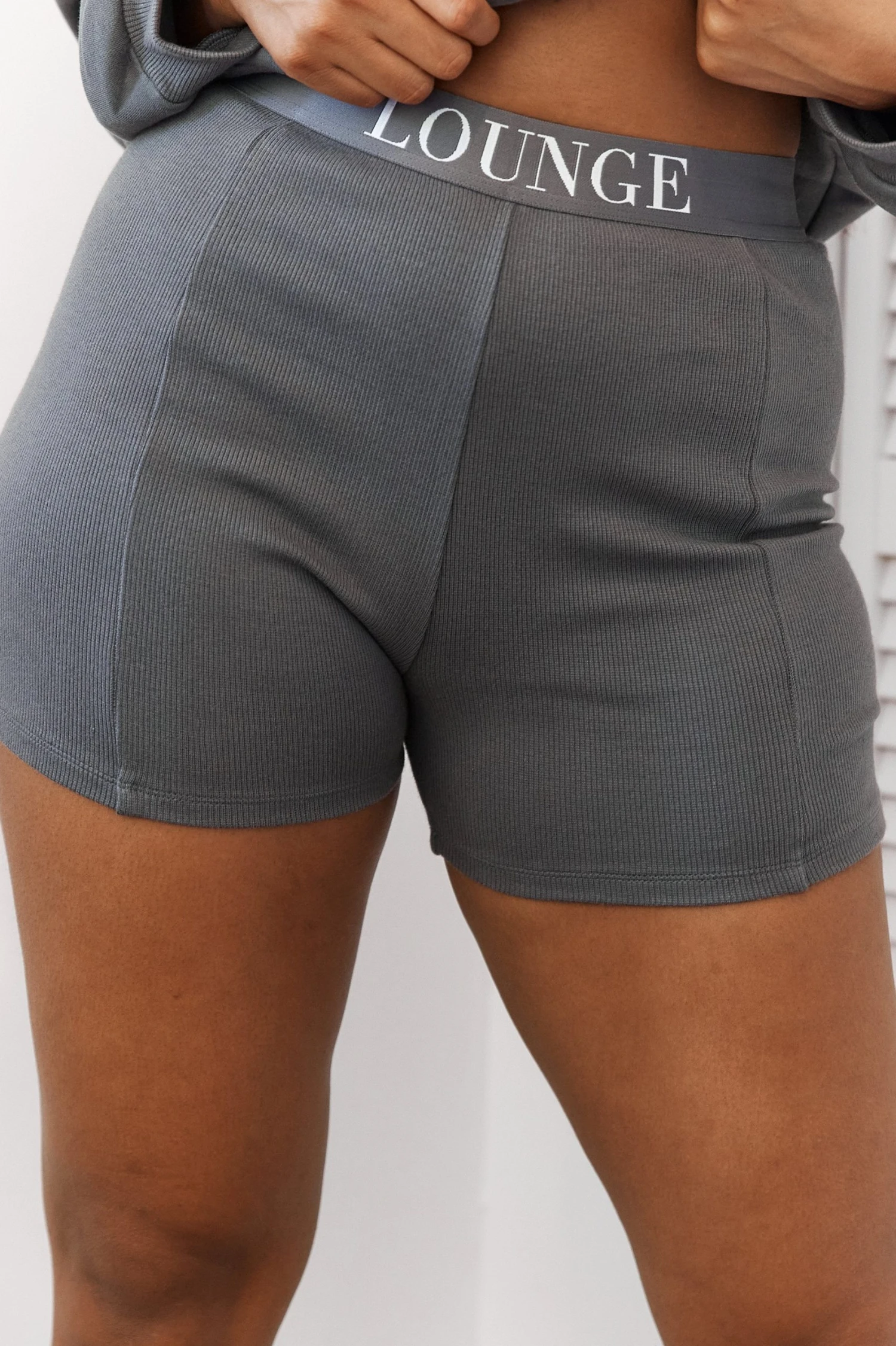 1EssentialRibbedShorts-Nayeli_c007f080-4e51-4eae-b40b-31658f92059b.jpg Lounge Underwear Essential Ribbed Shorts - Charcoal