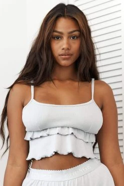 Lounge Underwear Frill Pyjama Cami Top - Frost Bestsellers