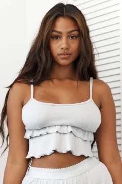 Lounge Underwear Frill Pyjama Cami Top - Frost Bestsellers