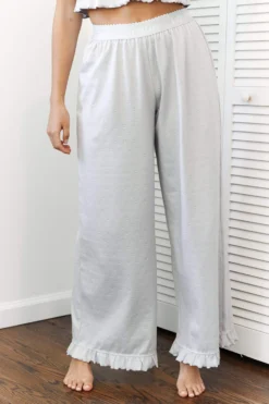 Lounge Underwear Frill Pyjama Trousers - Frost