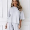 Lounge Underwear Soft Waffle Pyjama Top - Frost Schlaf