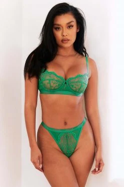 Lounge Underwear Neuheiten Two-tone Blossom Balcony Bra (Set) - Green 6 Lounge Underwear Neuheiten Two-tone Blossom Balcony Bra (Set) - Green