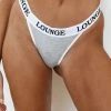 Lounge Underwear Bamboo Triangle Thong - Grey