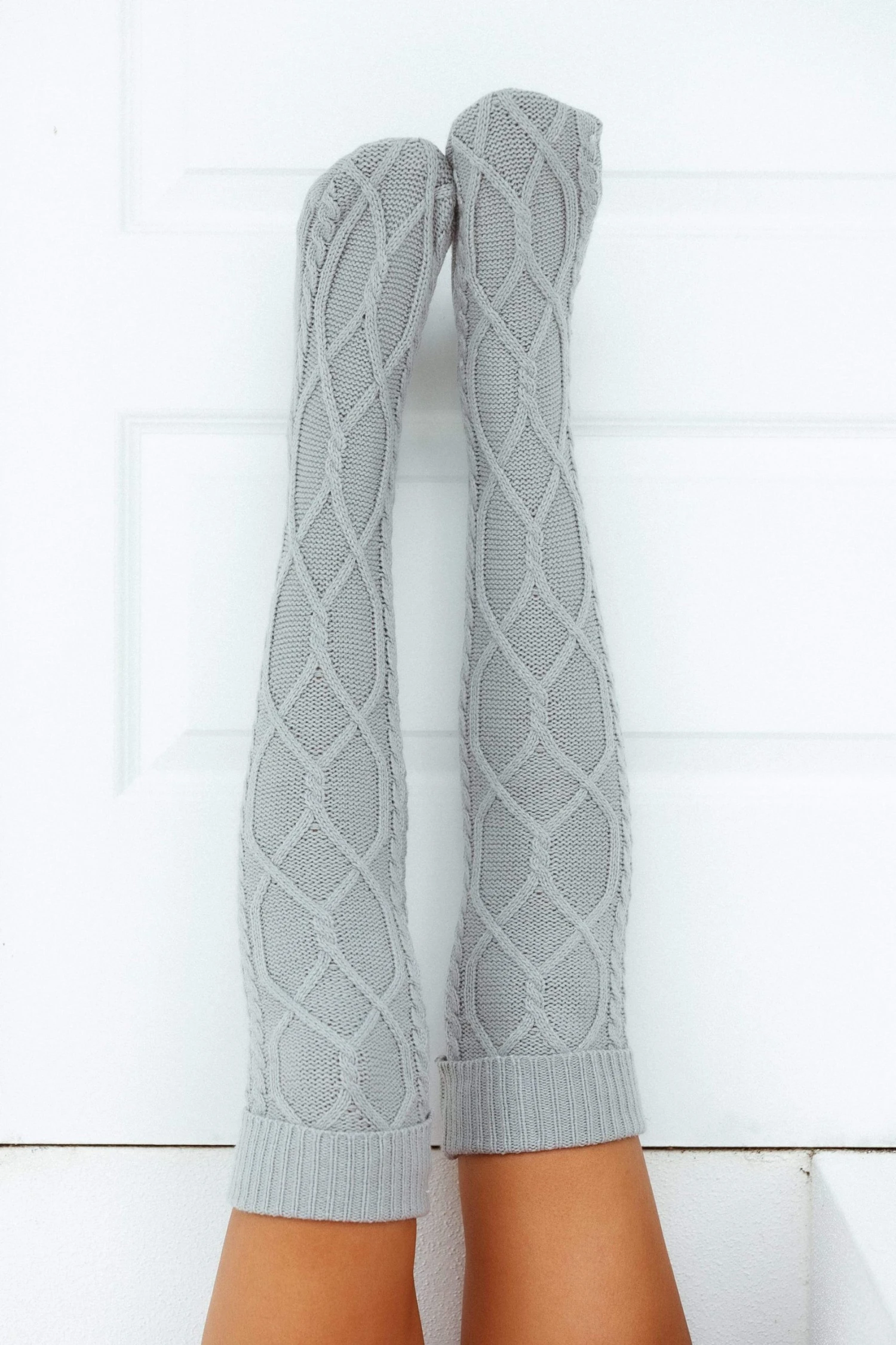 1GreyKneeHighKnittedSocks-Mollie_S-M_76fe3180-416e-4a43-9f94-44ca791097d6.jpg Lounge Underwear Knee-High Cosy Knitted Socks - Grey Schlaf