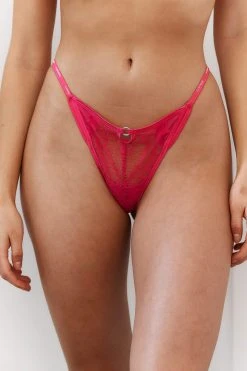 Lounge Underwear String Und Slip Sustainable Charmed Balcony Thong - Hot Pink