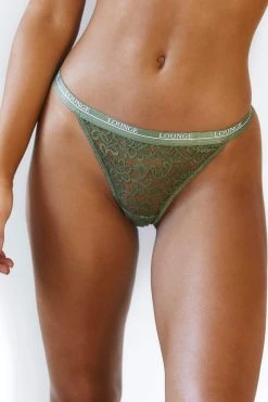 Lounge Underwear Outlet Balcony Thong (Set) - Khaki